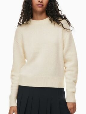 Aritzia Luxe Cashmere Maria Sweater Cream XS